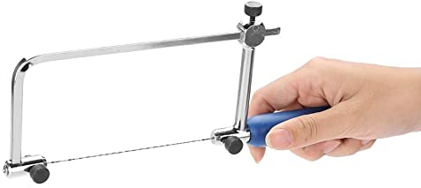 Seghetto manuale per la lavorazione del legno, strumento regolabile con telaio a U con 6 lame di ricambio per la lavorazione del legno, vetro e metallo (#2)