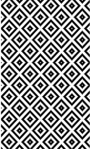 Mani Textile Tapis Carreaux Noir/Blanc 80x150m