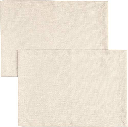Erwin Müller Tischwäsche, Tischset 2er-Pack Uni, Madrid Sand Größe 35x50 cm - angenehme, weich fließende Qualität, mit hochwirksamer Fleckschutzausrüstung, bügelleicht