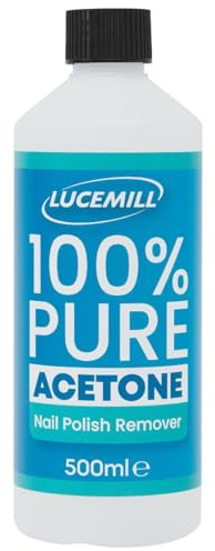 Lucemill Aceton 99,5 % ren - 500 ml | Professionell nagelborttagare | avlägsnar gel, akryl, kapslar och lim