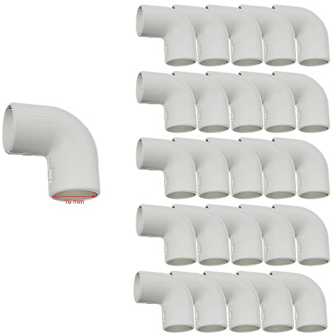 Rohrbogen Steckbogen Kabelrohr Isolierrohr Elektrorohr Bogen 90° Verbindung PVC ⌀ 16 mm 25x W1