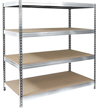KARAT Schwerlastregale für Garage, Keller, Werkstatt - Steckregal - Weitspannregal - Lagerregal - Kellerregal - Eckregal - Reifenregal - Gitterregal (Verzinkt, 200 x 150 x 60 cm)