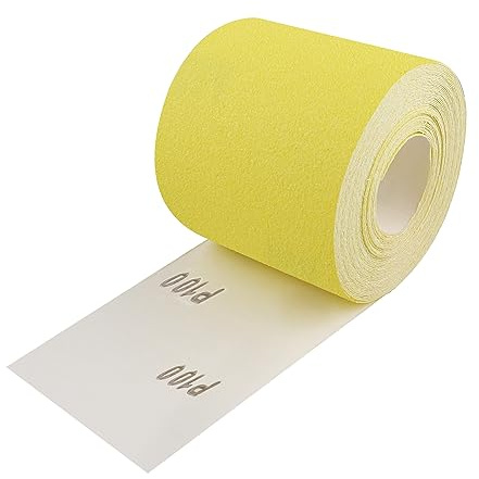 Shineboc 93 mm x 10 metros grano 100, papel de lija de cuarzo para madera, metal, pintura, yeso, masilla, automoción, compatible con lijadoras manuales