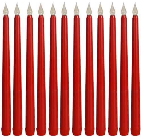 UPKOCH 12Er-Pack Flammenlose Stabkerzen Elektrische Kerzen Batteriebetriebene Dochtlicht-Led-Kerzen Lichter Für Weihnachten Hochzeit