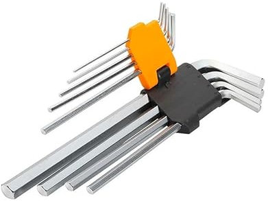 Avilia Chiavi Esagonali Lunghe per Bulloni - Set di 9 Pezzi Brugole a L da 1.5 a 10 mm, a Braccio Lungo, per Montaggio e Fai da Te, in Acciaio Cromo Vanadio