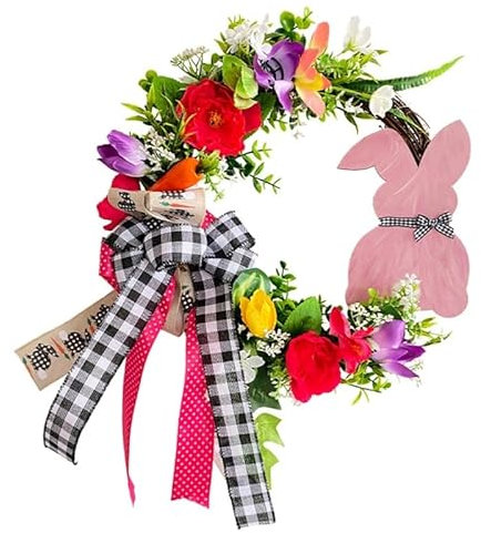Osterkranz, hängende Ornamente, Kaninchen, Blumenhaus-Anhänger für Frühling, Ostern, Zuhause, Girlanden, Dekorationen, Kinder, DIY Handwerk