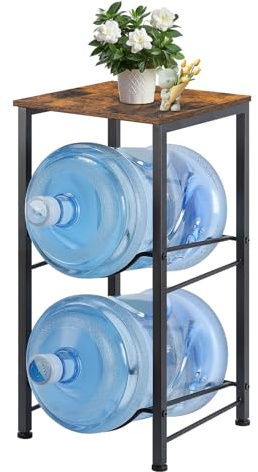 MOOACE Estante para jarra de agua de 5 galones, organizador de 2 niveles para botellas de agua