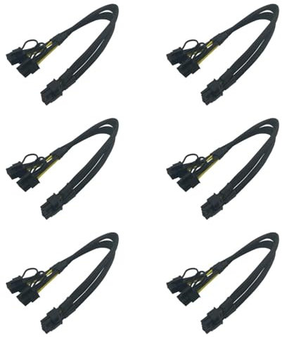 Fazvncv GPU VGA PCIe 8 pin maschio a due 2 x 8 pin (6+2) maschio PCIexpress cavo di prolunga sdoppiatore a Y intrecciato 40 cm