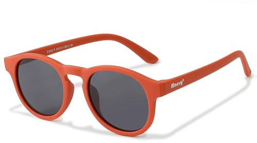 Maesy Novi Lunettes de soleil pour enfants de 6 à 12 ans - Protection polarisée UV400 - Cadre flexible et flexible - Lunettes de soleil sûres et confortables pour enfants, Terre cuite