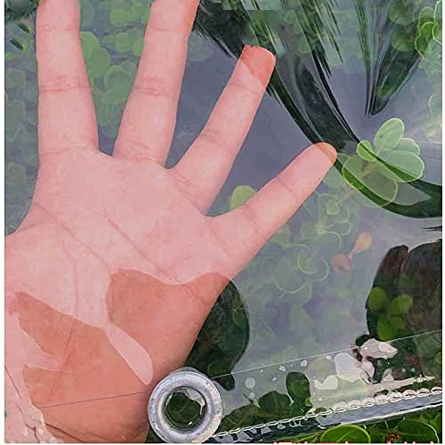 PVC Wasserdicht Abdeckplane für Balkon Fenster Sonnenschutz Faltbare Vordächer mit Ösen Transparent Regenvorhang (0.35mm/365g/m²) 2.1x3m/6.9x9.8ft