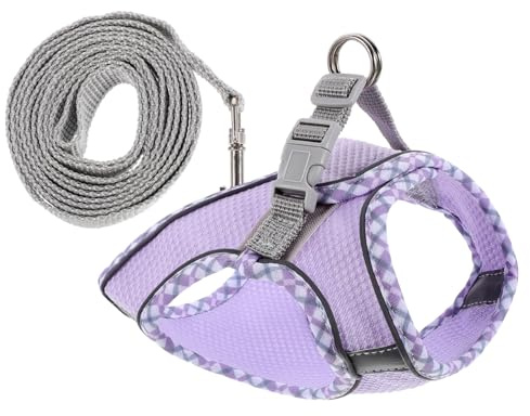 SOIMISS Dog Vest Harness Set Small Dog Harness for Teacup Chihuahua Comfortable Adjustable Portable Wear-resistant Vest-style Breathable Xs