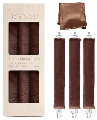 Togayu Heatless Curls, Heatless Curls Overnight Hair Care Set - Jumbo Velvet Hair Curlers to Sleep In, Soft Heatless Curling Rods for All Hair Types