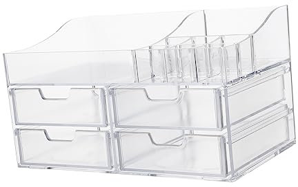 Homoyoyo 1stück Transparente Kosmetik Aufbewahrungsbox Mit Multifunktionale Organizer-box Für Schminktisch Schreibtisch Und Bad Material Platzsparend Und Leicht Zu Reinigen