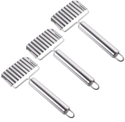 Warmhm Wellenschneider Gemüsewellenhacker Aus Edelstahl 3 Stück Für Kartoffeln Karotten Gurken Mit Ergonomischem Griff Küchenhelfer Für Haushalt Und Imbiss