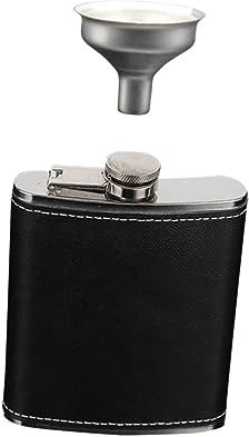 POPETPOP 8oz Flasque Entonnoir Récipient de Poche Acier Inoxydable Étanche et Antirouille pour Whisky Rhum et Vodka