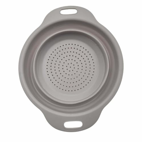 Natural Collapsible Colander – Space-Saving Kitchen Strainer with 23.5cm Diameter and Quick-Drain Holes (Brown)