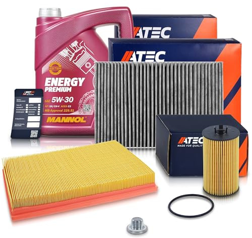 ATEC Germany Inspektionspaket Set A mit 1x Ölfilter, 1x Innenraumfilter