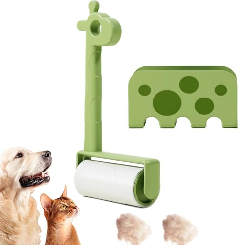 Super Klebrige Fusselrolle,Fusselentferner Roller Wiederverwendbar - Wiederverwendbares Giraffenform Reinigungs Tool Tragbarer Tierhaarentferner Für Katze Hund Tier Teppich Möbel Auto Reise