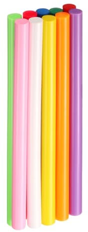 sourcing map 10pcs Hot Glue Sticks 11mm x 200mm Long EVA Mini Hot Melt Adhesive Glue Stick for Hot Melt Gun Wood Plastic Glass Flowers Fabrics Foam, Multicolor