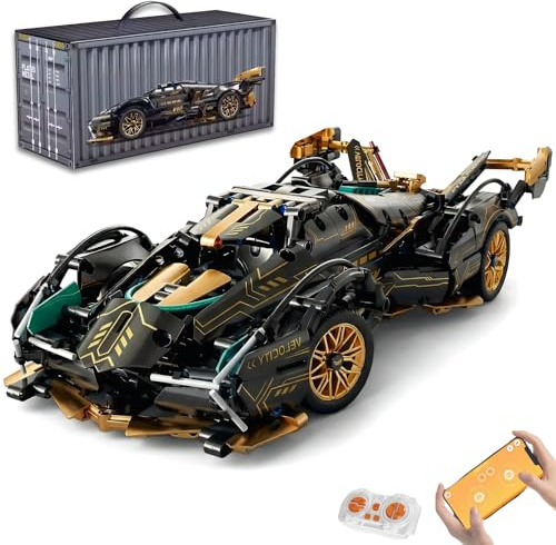 AoreSpty 1314-Piece STEM Remote Control Car Kit, Build Your Own Toy Cars with App Control, LED Lights & Motorized Parts, Model Building Blocks for Adults & Boys Ages 10+