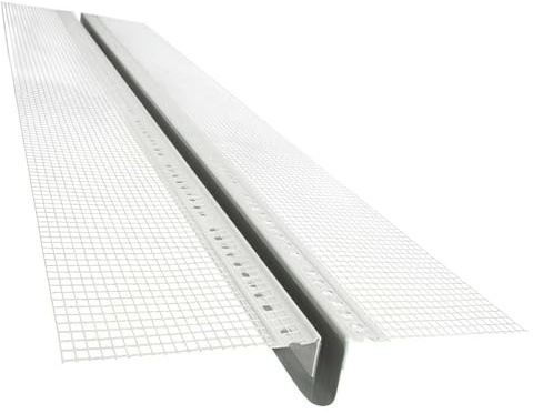 doitBau Dehnfugenprofil – Bewegungsfugenprofil WDVS – mit Gewebe und PVC-Dichtschlaufe, 180° E-Form, Putzstärke 6 x 12 mm, Fugenbreite 15 x 60 mm, 10 Stäbe je 2 m, Gesamtlänge 20 m