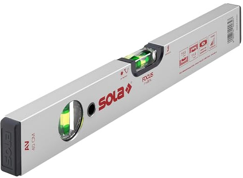 SOLA Set AV 40 – Set di carrelli ad acqua 40 cm + 80 cm + 120 cm – Livelle a bolla precise per professionisti, libellule SOLA-FOCUS brevettate, migliore leggibilità, profilo in alluminio robusto