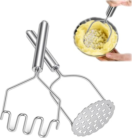 2 Stück Kartoffelstampfer Edelstahl,Kartoffelstampfer,Für KartoffelstampferWmf,Aus EdelstahlKartoffelpresse Edelstahl Rostfrei Spülmaschinenfest, Potato Masher Für Gemüse Und Früchte