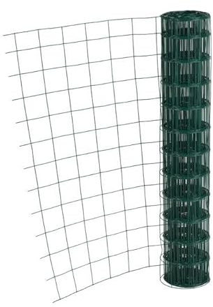 Stockcloture Grillage Soudé en Rouleau, Vert, Fil 2,05mm, Maille 100x50mm, 2,00m x 25m (2m00x25m)