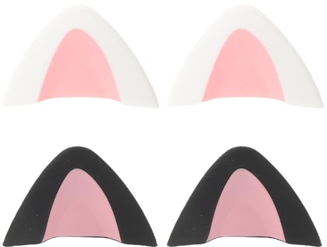 Kisangel 2 Pairs Silicone Cat Ear Attachments Kitten Ears Headphone Covers for Gaming and Cosplay Easy Installation Playful Stylish Assorted Colour Headset Accessories