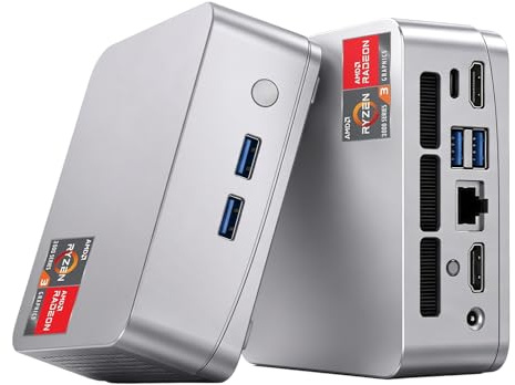Kayoote Mini PC Ordenador de Sobremesa Procesador Ryzen 3 3200U (hasta 3,5GHz) Win 11 Pro 8GB RAM DDR4 128GB SSD, 4K Doble Pantalla HDMI/USB3.0/WiFi 6/BT5.2/Type-C/RJ45 para Casa, Oficina, Teletrabajo