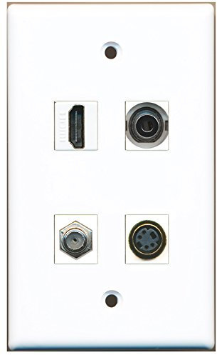 RiteAV - 1 porta HDMI 1 porta cavo coassiale TV-tipo F 1 porta S-Video 1 porta piastra da parete 3,5 mm