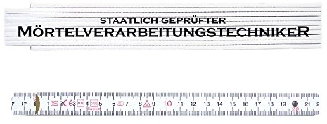 ZOLLSTOCK Spruch Metermaß MÖRTELVERARBEITUNGSTECHNIKER Geschenk Maurer Maßstab