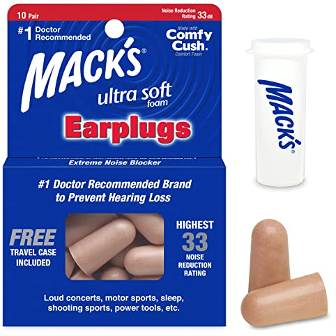 Mack's - Tappi per le orecchie in schiuma ultra morbida, 10 paia