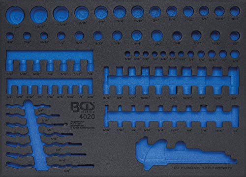 BGS 4020-5 | Werkstattwageneinlage 3/3 | leer | für Art. 4020 | Hartschaum | Länge 408 mm | Breite 567 mm | Höhe 32 mm | geeignet für alle BGS Werkstattwagen
