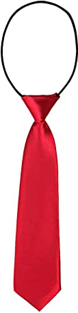 DonDon Cravatta da bambino ragazzo effetto seta lucida - 7,0 cm di larghezza - con elastico - rosso scuro