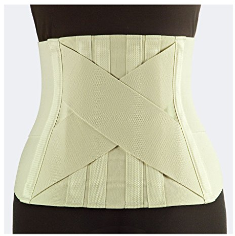 IPERBACK - Corsetto elastico lombosacrale - 4 rinforzi paravertebrali - supporto lombare ad incrocio