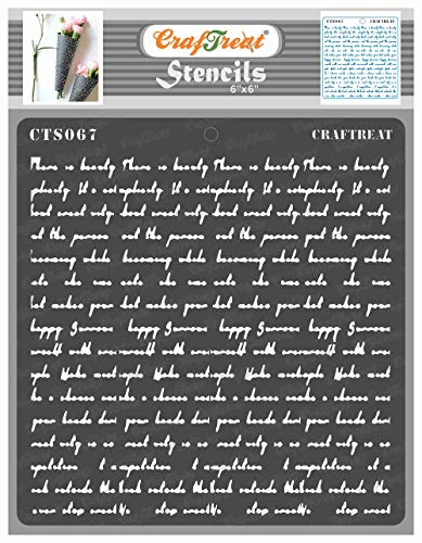 CrafTreat Scripture Schablonen zum Malen auf Holz, Leinwand, Papier, Stoff, Boden, Wand und Fliesen – Script Schablone 15,2 x cm Wiederverwendbare DIY Kunst Handwerk Crafting Alphabet