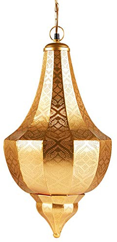 Orientalische Hängelampe Leuchte Kanita Metall Gold Kupfer 50 x 30 cm