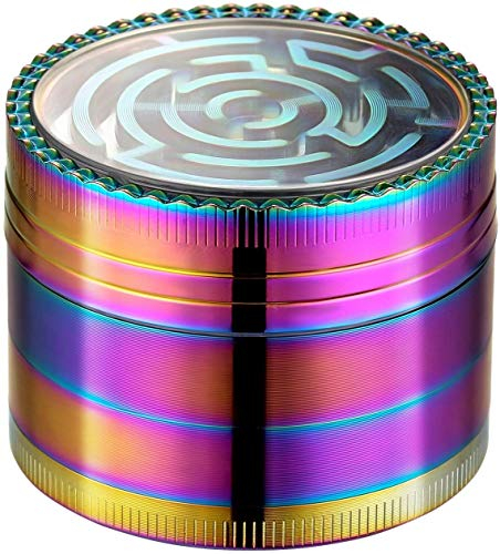 LIHAO Grinder Original Métal Forme Labyrinthe Moulin à Herbe en 4 Parties - Diamètre: 5.2cm