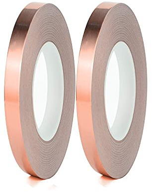 Kupferband,2 PCS Schneckenzaun mit Doppelt Leitfähigem Kupferblech für Kunsthandwerksgitarre EMI-Abschirmung Schneckenabweisende Elektrische Reparaturen 1/4 Zoll X 130 FT