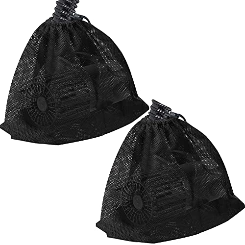 Hecaty 2 Pcs 12.2 x 15.9 Pump Barrier Bag, Pond Pump Filter Bag, Black Media Bag Large Pump Mesh Bag for Outdoor Water Ponds Filters (2Pcs-12.2x 15.9)