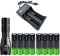 Mini Pocket Zoom Flashlight - 5 Modes, High Lumen, Waterproof, Includes 8 Batteries & USB Charger