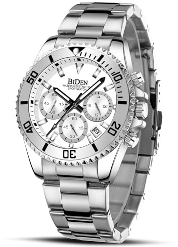 Biden BIDEN-0163 Herren-Armbanduhr, analog, Quarz, mit Edelstahlarmband