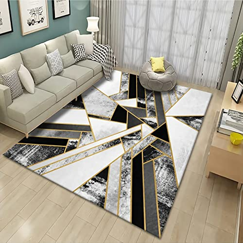 Teppich läufer Flur,Anti-Rutsch-Teppich Mit Grauem, Schwarzem Tintendesign deko Boden,bettvorleger Schlafzimmer 180x250cm