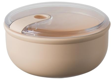 OMADA Contenitore Ermetico per Alimenti da 0,75 L, Porta Pranzo Rotondo | Contenitore con Coperchio Trasparente 15,7x15,7x H8,2 cm, Lavabile in Lavastoviglie, Chiusura Ermetica, Collezione Pull Box