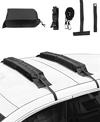 QWORK® Baca Coche Blandas, Baca Coche Universal con Correas de Sujeción para Kayak, Tabla de Surf, Canoa, Snowboard, Paddle Board