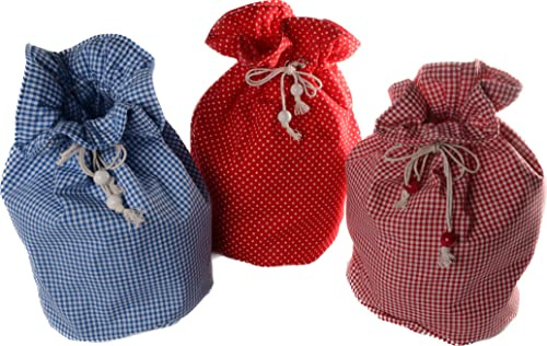 Generisch Raclette Kartoffelsack aus Baumwolle (KS3-rot-weiß-kariert)