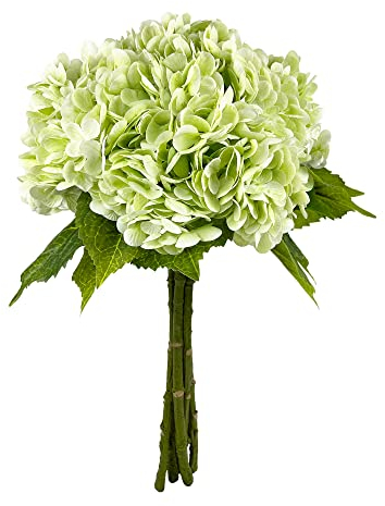 Yatim 53,3 cm hellgrüne künstliche Hortensien-Blumen, 5 Stück, künstliche Hortensien, Seidenblumen für Hochzeit, Tafelaufsätze, Blumendekoration, Heimdekoration mit Stielen