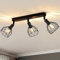ANWIO Plafonnier Spots, 3 Spots de Plafond Led Intérieurs Base E14, Spots de Plafond Noirs avec Base Rectangulaire, Spots de Plafond LED Rotatifs (Sans Ampoules).