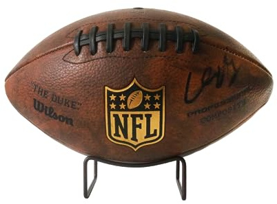 HillSpring Metal Football Display Stand, Base Holder for Basketball, Bowling, Soccer, Volleyball, Rugby and Other Autographed Balls